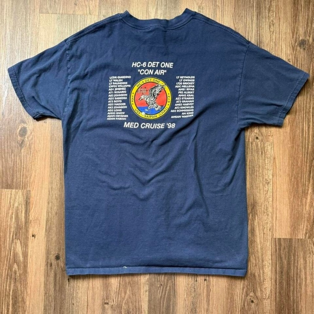 Vintage HC-6 DET One Con Air Med Cruise 98‎ Navy Blue T Shirt XL